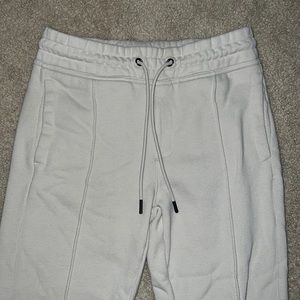 Cream white pleated joggers